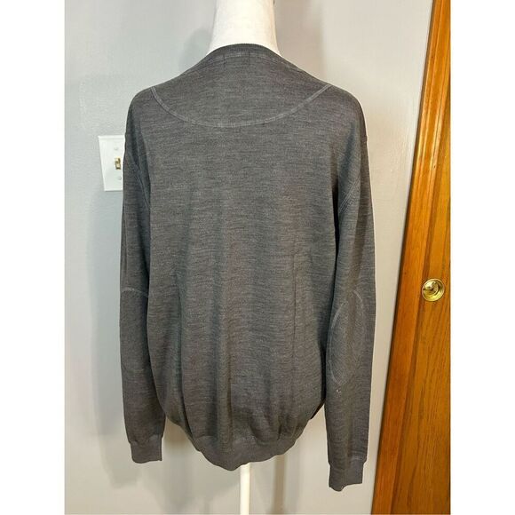Smalto by Collection 100% merino wool men’s sweater charcoal gray size 52 NEW - Picture 4 of 9